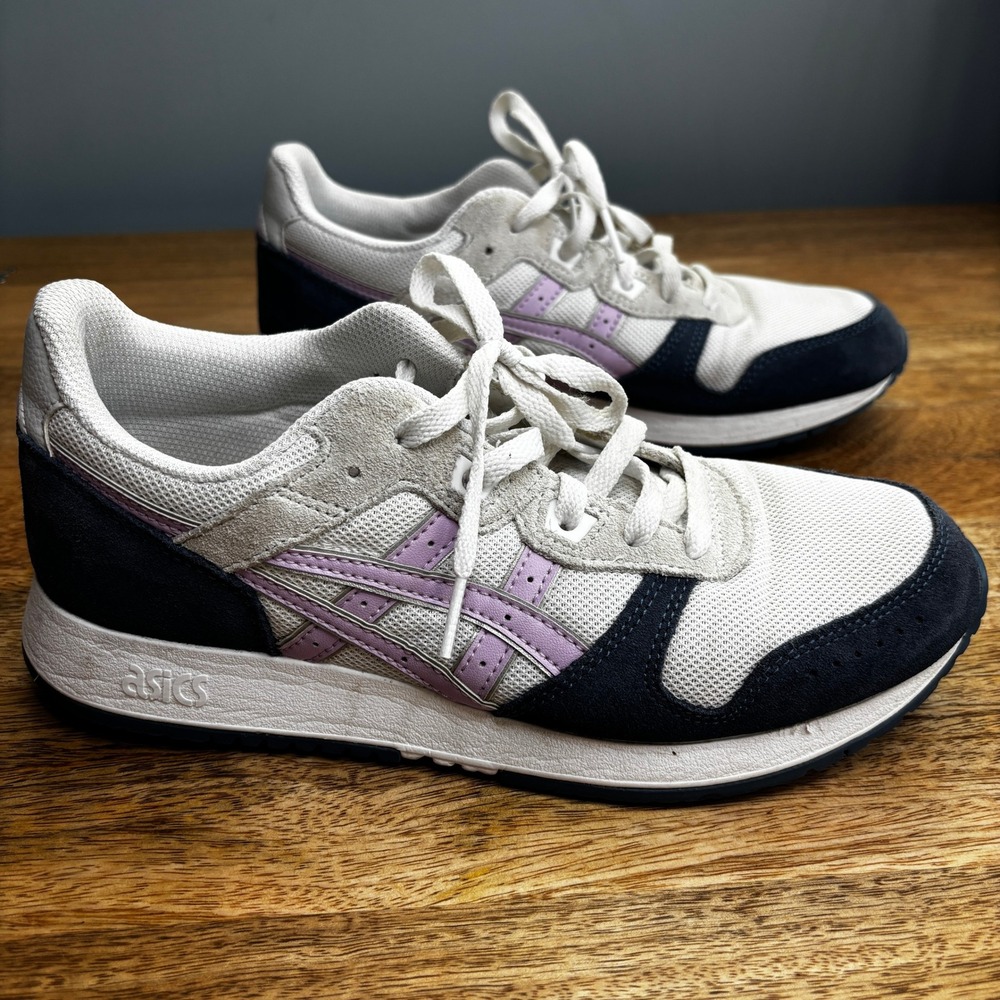 ASICS Tiger Lyte Classic 8.5 Womens Sneakers Suede White Navy Purple Running